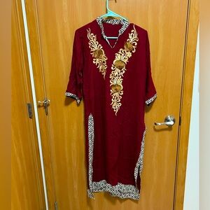 Vintage Maxi Kaftan Tunic Dress OS